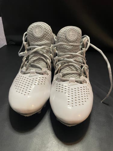 Nike Huarache 4 Cleats (lacrosse) White Silver Gray Sz 9.5 616296-100
