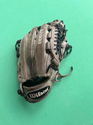 Gray Used Wilson A2000 D33 Right Hand Throw Outfield Baseball Glove 11.75"