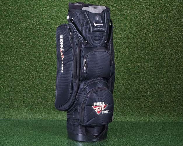 BURTON FULL TILT POKER CART BAG 14 WAY DIVIDERS GOLF BAG, BLACK ~ L@@K!!