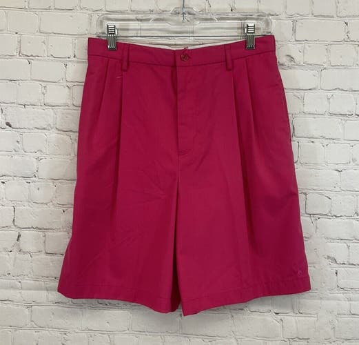 Ralph Lauren Golf Womens 32003-6C Size 8 Hot Pink Pleated Bermuda Shorts NWT