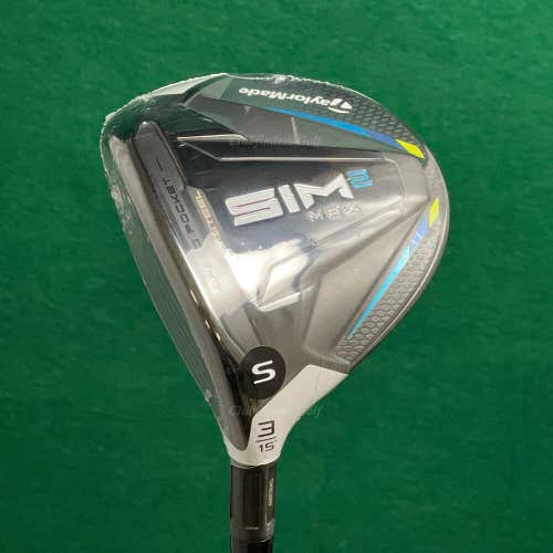 NEW LH TaylorMade SIM 2 MAX Fairway Wood 15° 3 Ventus Blue FW 6-S Stiff W/HC