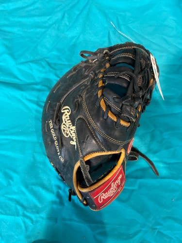 Gold Used Kid Pitch (9YO-13YO) Rawlings Heart of the Hide Right Hand Throw Outfield Baseball Glove 1