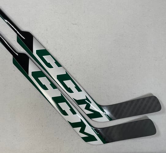 NEW CCM EFlex 5.9 Sr Goal Sticks, 25", White/Forest Green, P4, Regular Hand, 2-Pack