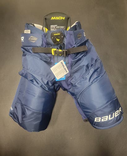 New Senior Large Bauer Supreme Mach Hockey Pants Navy Blue