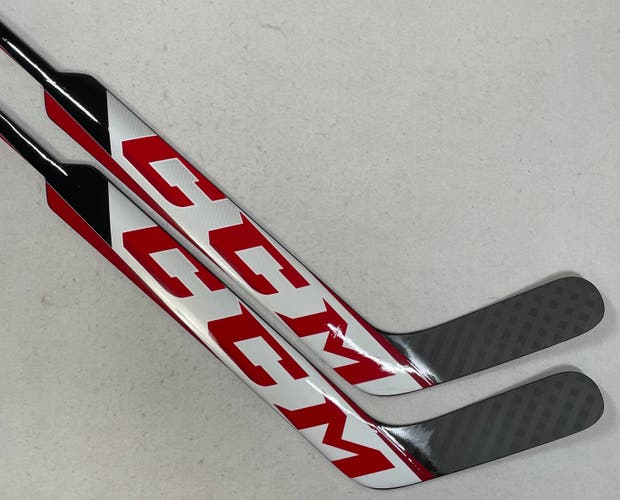 NEW CCM EFlex 5.9 Goal Sticks, White/Red, 24", P1, Regular Hand, 2-Pack