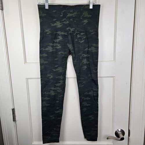 Spanx Look at Me Now Seamless High Rise Green Camo Leggings Women's Size L