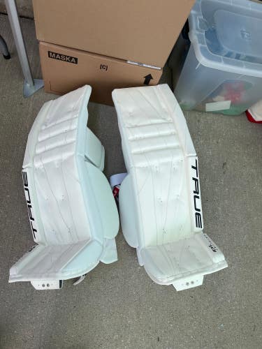 White New 36" Senior True Catalyst 7X3 Goalie Leg Pads