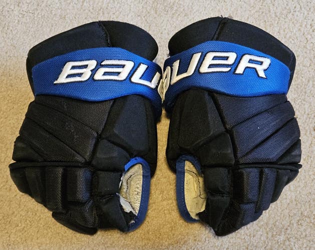 Used Bauer Vapor Pro Team Gloves 14" Pro Stock Black/Blue