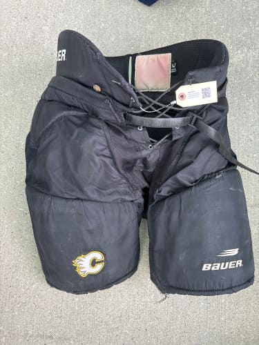 Black Used Senior Large Bauer Hockey Pants Pro Stock