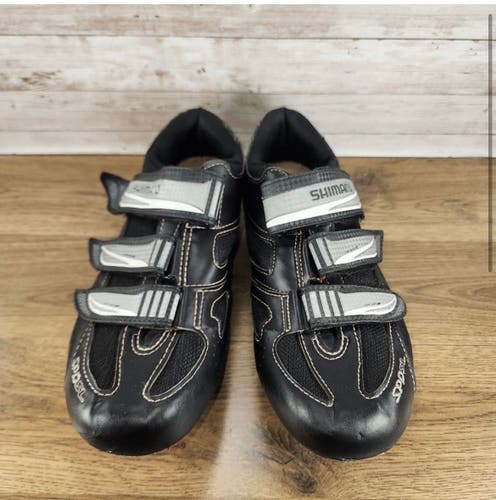 Used Shimano SPDSL SH-WR31 Black Road Bike Cycling Shoes Size 10.5 "10.4" (EU 43) with Cleats