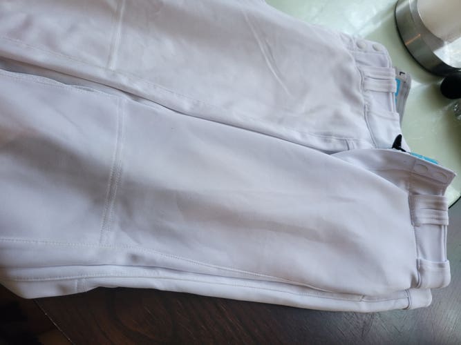 White Used Large Adult Women's Easton Game Pants