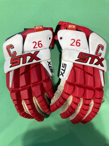 Used CORNELL PLAYER ISSUED STX Surgeon RZR Lacrosse Gloves 13"