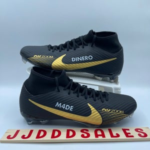 NIKE ZOOM MERCURIAL SUPERFLY 9 ACADEMY FG ID BLACK GOLD DX3346-900 MEN’S SZ 9  New