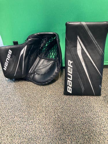 Black Used Intermediate Bauer Vapor X5 Pro Goalie Gloves & Blockers Regular