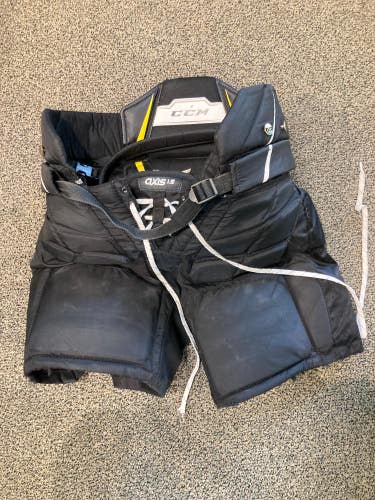 Black Used Junior Large CCM Axis 1.5 Hockey Goalie Pants