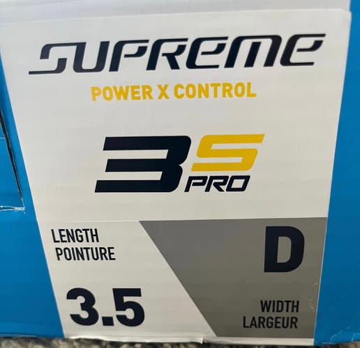 Used Junior Bauer Regular Width Size 3.5 Supreme 3S Pro Hockey Skates