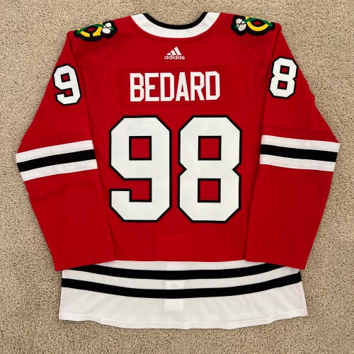 (Size 54) Adidas Connor Bedard Chicago Blackhawks Red Home Authentic Jersey