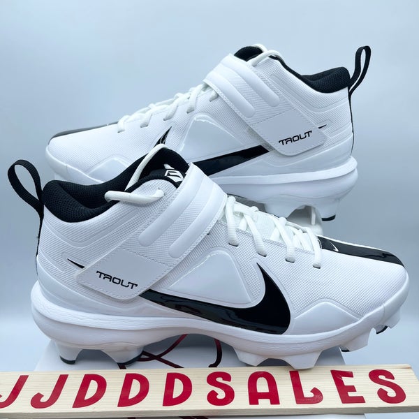 Nike Force Trout 7 Pro MCS Baseball Cleats CT0828-102 White Black Men's Sz 7 New