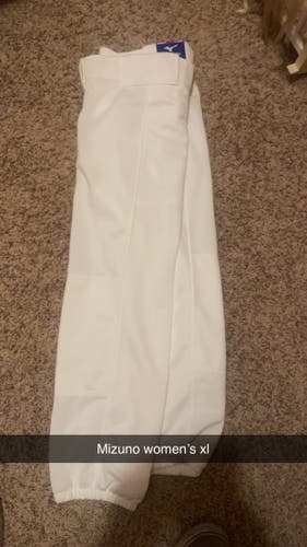 White New Large Adult Women's Mizuno Game Pants