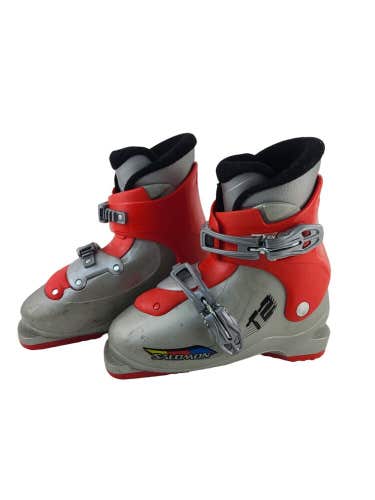 Salomon Performa T2 Ski Youth Boots Red Grey Mondopoint 19.0 240mm