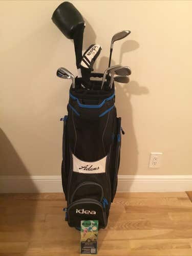 Adams Idea Full Set (D, 3W, 5H, 7-PW) Regular Graphite & Steel & Cart Golf Bag