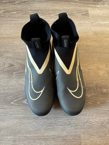 Size 15 Men Nike Alpha Menace Elite 3 Mid Football Cleats Black Gold  DM1792-001