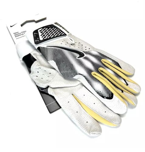 Nike FB4189-102 Alpha Elite Batting Gloves Purdue White Diamond Sports Mens L Jordan