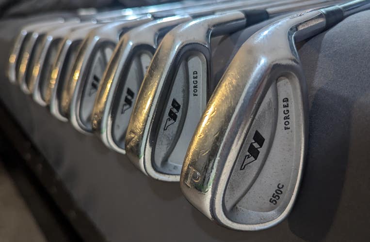 Wishon 550c iron set. 3 - PW. Upright, stiff shafts.