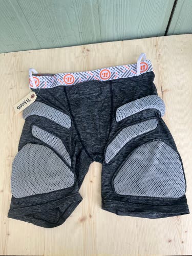 Used Gray Senior Men's Warrior Compression Shorts With Padding A2-2