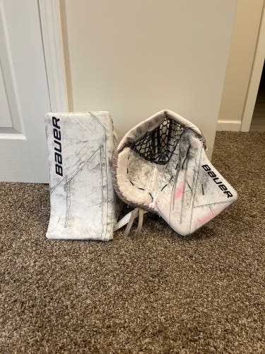 Full right Bauer goalie glove and blocker