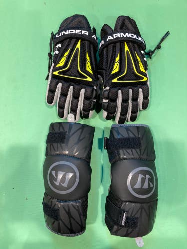 Used Warrior & Under Armour Lacrosse Starter Kit (Gloves & Elbows)