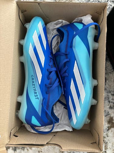 Blue New Men's Adidas Molded Cleats X CrazyFast .2 FG Cleats