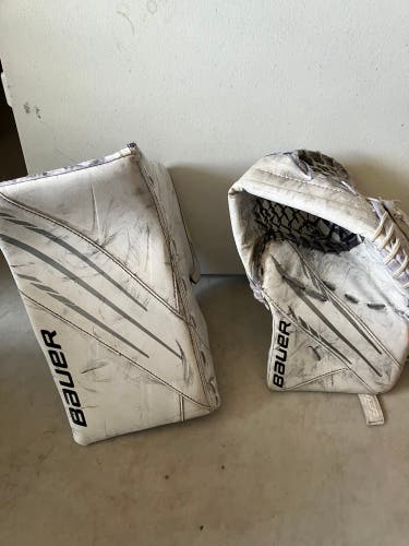 Bauer 3x intermediate goalie glove and blocker