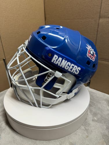 VINTAGE COOPER SK2000 LARGE CUSTOM NHL NEW YORK RANGERS HOCKEY HELMET GOALIE MASK