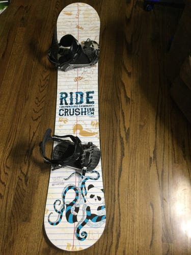 Used Men's Ride Crush Snowboard 156W Freestyle With Bindings