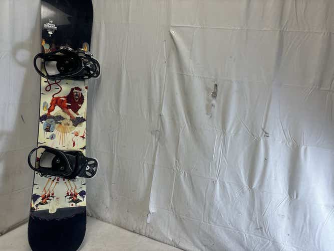 Used Burton The White Collection Shaun White 156cm Snowboard W Freestyle Bindings