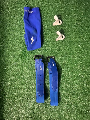 Lot-Bruce Bolt S/M Arm Sleeve, 2 Nike Belts, 2 Thumb Pros