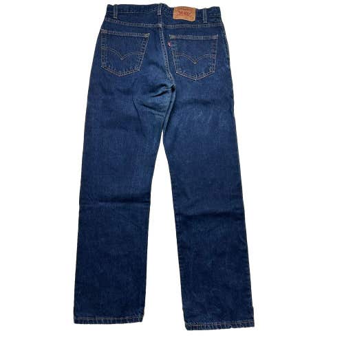 Levi's 505 Denim Jeans Regular Fit Straight Leg Dark Wash Made in USA 33x31