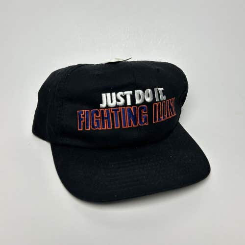 VTG Nike Just Do It Fighting Illini Snapback Hat Universty of Illinois Black