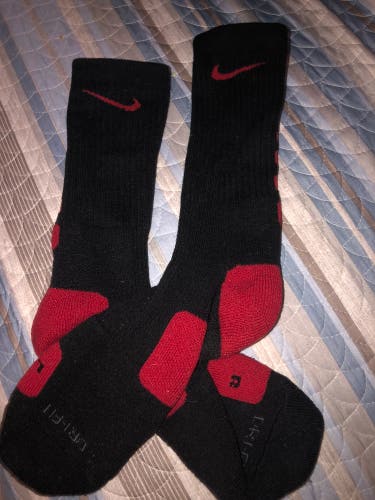 Black Used Large Nike Elite Socks