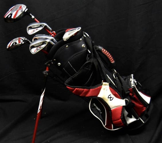 MAXFLI JUNIOR GOLF CLUBS AND BAG LENGTH: D-33 7I-29 IN WITH RAINCOVER