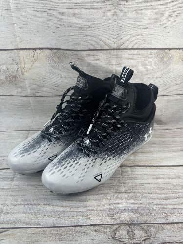 Under Armour Spotlight Lux MC 2.0 Football Black White Cleat Size 10 3025082-001