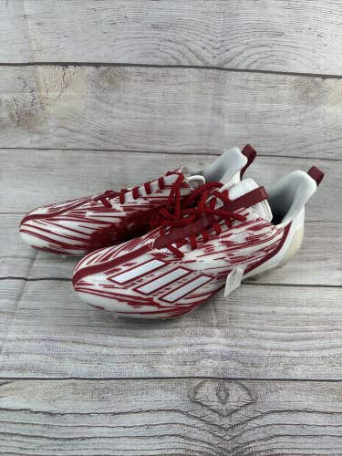 Size 10 - adidas Adizero Cleats White Team Power Red