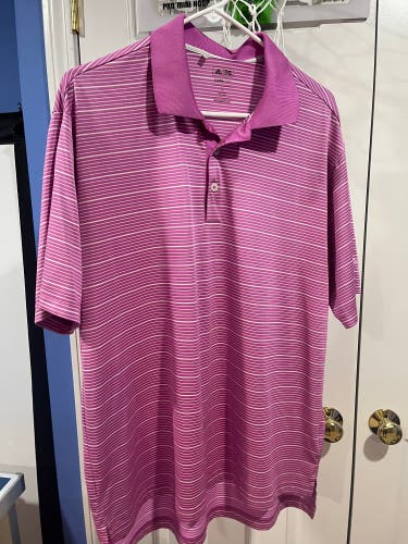 Adidas light purple golf shirt mens large