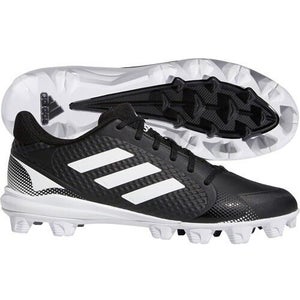 Adidas PureHustle 2 MD H02350 Cleats Women's US 9.5 Black White Softball X955