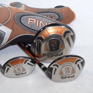 Ping G10 10.5* Driver, 4 Fairway Wood, 21* Hybrid Set RH Stiff/Regular #177134