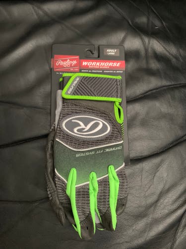 New Large Rawlings Adult Workhorse Batting Gloves