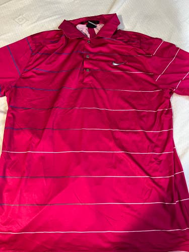 Pink Used Men's Nike Dri-Fit Shirt Tiger Woods Collection