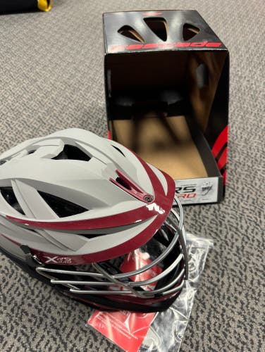 Cascade XRS Pro Gray/Maroon Lacrosse helmet