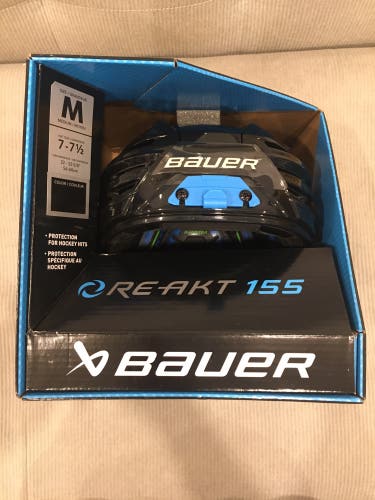 New! Black Medium Bauer Re-Akt 155 Hockey Helmet Senior ReAkt Re Akt